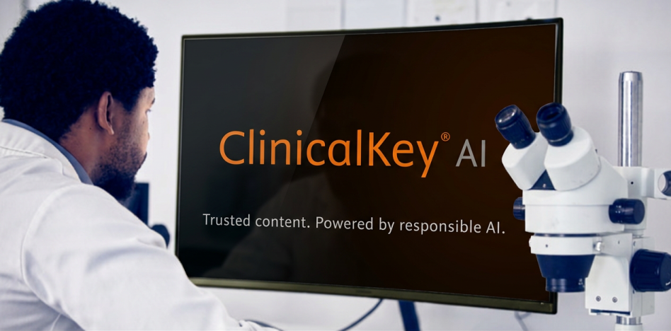Ricercatore utilizza ClinicalKey AI