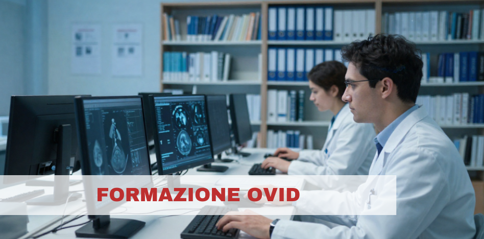 Medici al lavoro in biblioteca